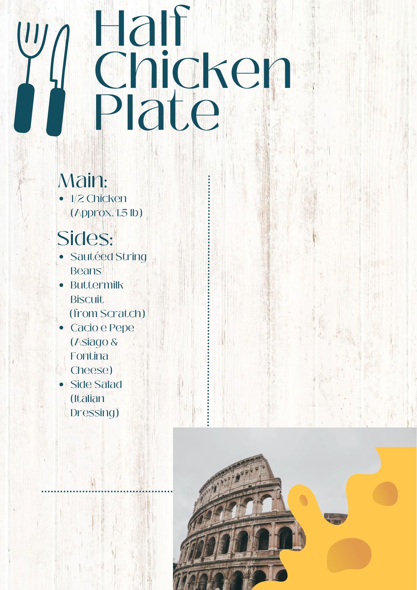 Monday: 1/2 Chicken Plate